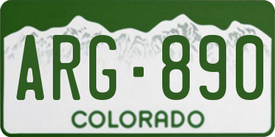 CO license plate ARG890