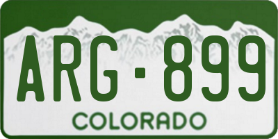 CO license plate ARG899