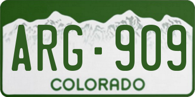 CO license plate ARG909