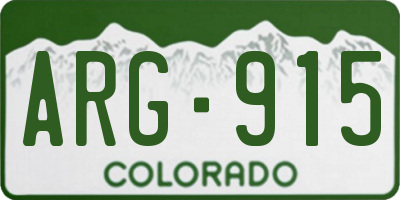 CO license plate ARG915