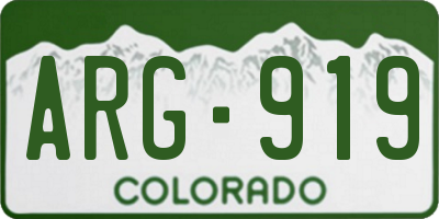 CO license plate ARG919