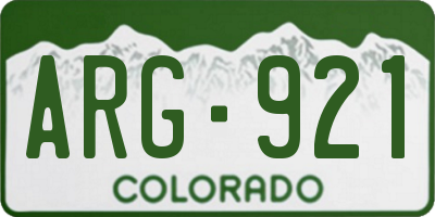CO license plate ARG921