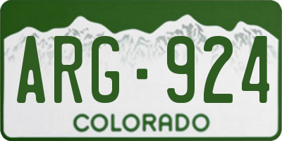 CO license plate ARG924