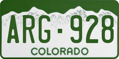 CO license plate ARG928