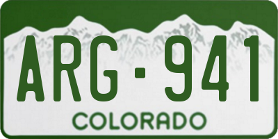 CO license plate ARG941