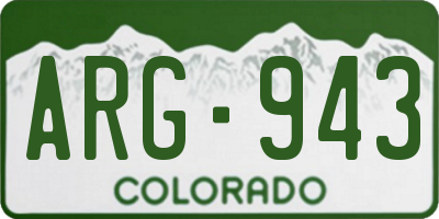 CO license plate ARG943