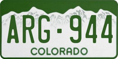 CO license plate ARG944