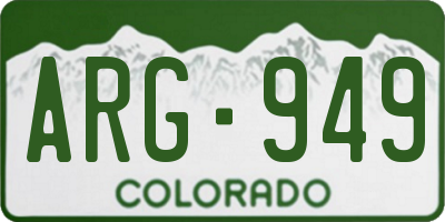 CO license plate ARG949