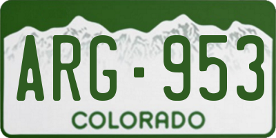 CO license plate ARG953