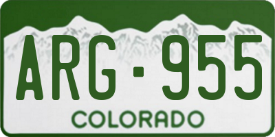 CO license plate ARG955