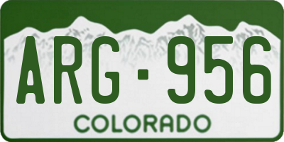 CO license plate ARG956
