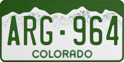 CO license plate ARG964