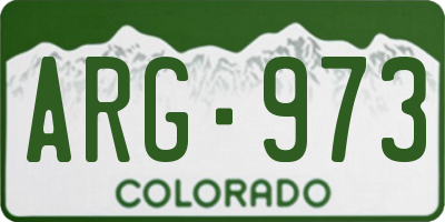 CO license plate ARG973