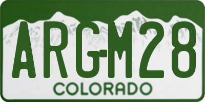 CO license plate ARGM28