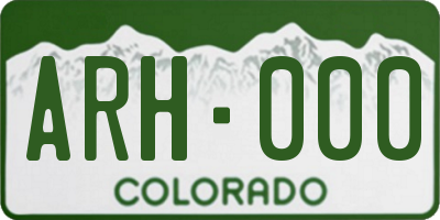 CO license plate ARH000