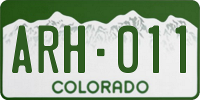 CO license plate ARH011