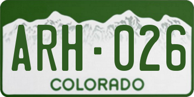 CO license plate ARH026