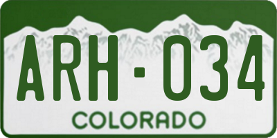 CO license plate ARH034