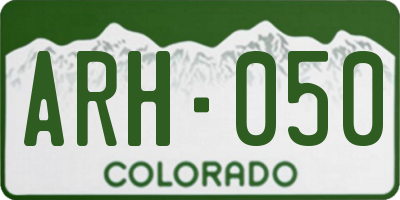 CO license plate ARH050