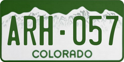CO license plate ARH057