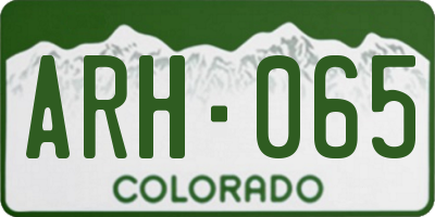 CO license plate ARH065