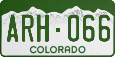 CO license plate ARH066