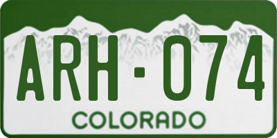 CO license plate ARH074