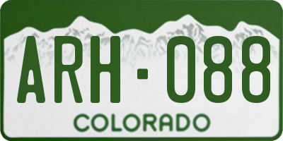 CO license plate ARH088