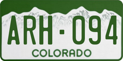 CO license plate ARH094