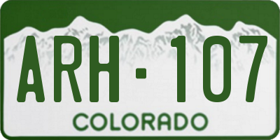 CO license plate ARH107