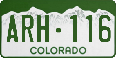 CO license plate ARH116