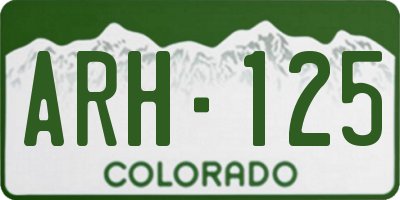 CO license plate ARH125