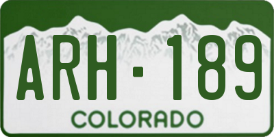 CO license plate ARH189