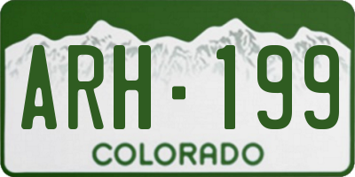 CO license plate ARH199