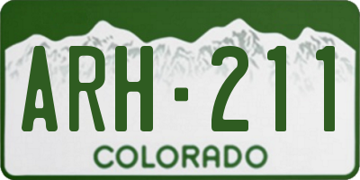 CO license plate ARH211