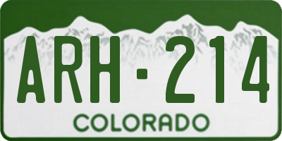 CO license plate ARH214