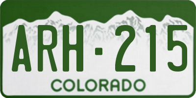 CO license plate ARH215