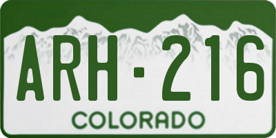 CO license plate ARH216