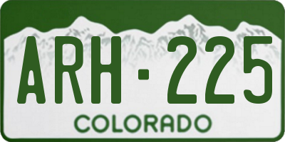 CO license plate ARH225