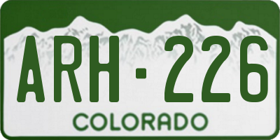 CO license plate ARH226