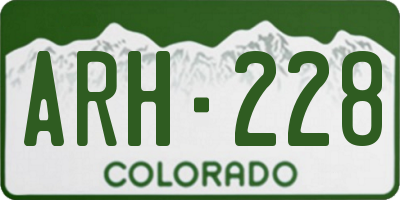 CO license plate ARH228