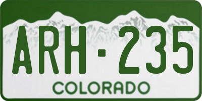 CO license plate ARH235