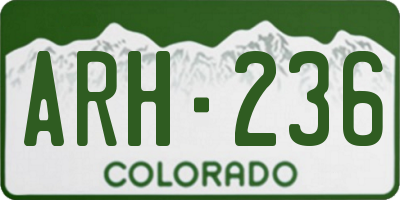 CO license plate ARH236