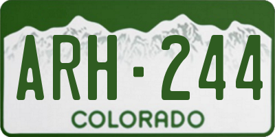 CO license plate ARH244