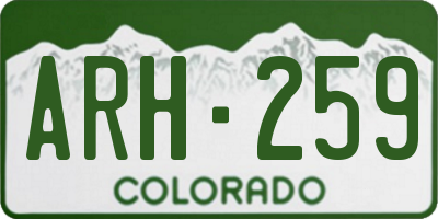 CO license plate ARH259