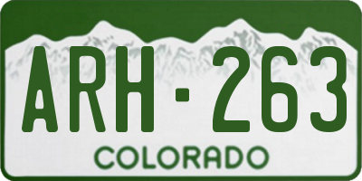 CO license plate ARH263