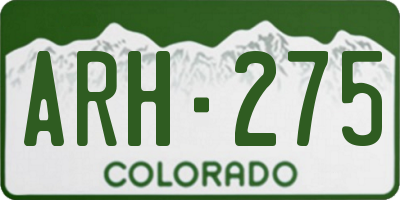 CO license plate ARH275