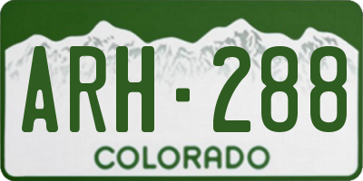 CO license plate ARH288