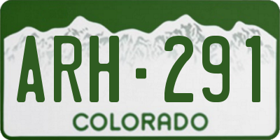 CO license plate ARH291