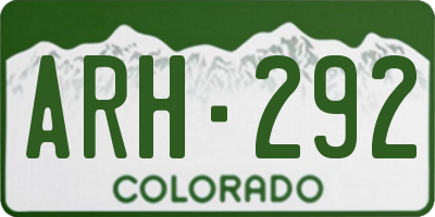 CO license plate ARH292